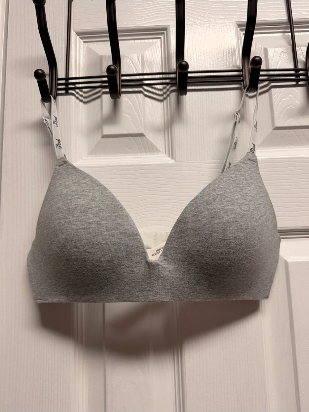 PINK Victoria's Secret Light Grey Seamless Lightly Padded Bra